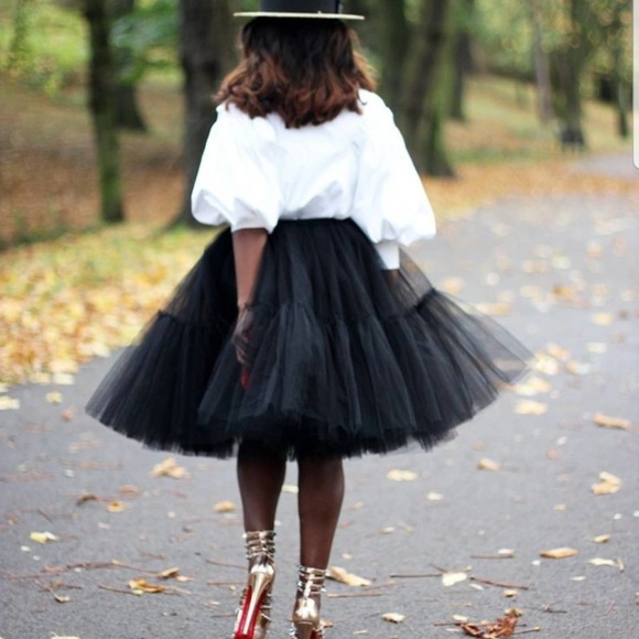 Lady's Princess Tutu Tulle Midi Knee Length Skirt Underskirt Petticoat B… - Picture 6 of 8